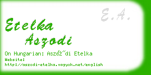 etelka aszodi business card